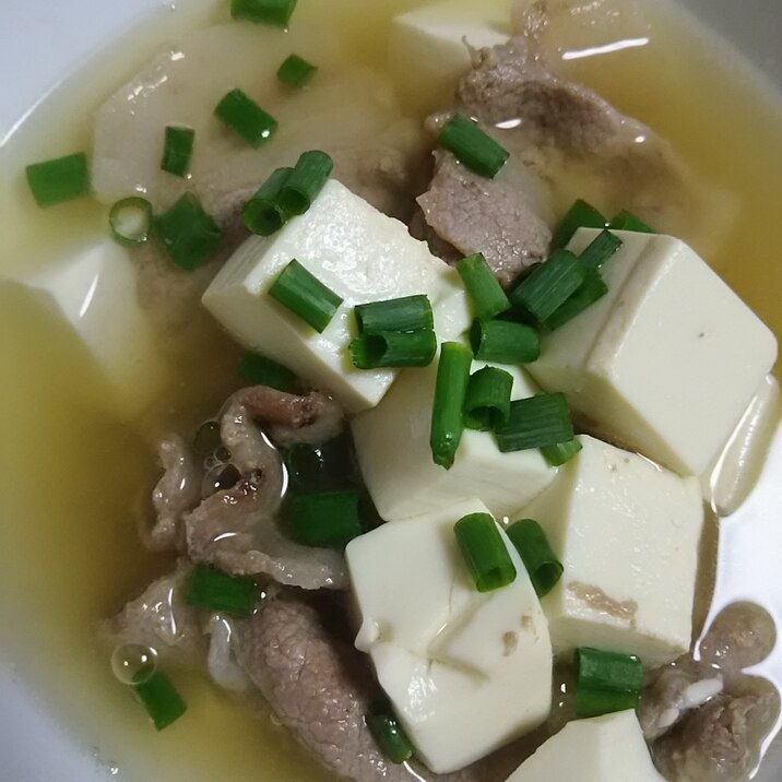 豆腐と豚肉のしょうがスープ(^^)